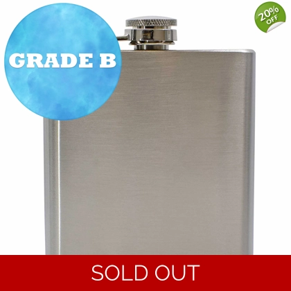 6oz Hip Flask - Steel - Grade B